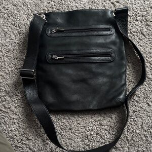 Black Leather Women’s Crossbody Bag